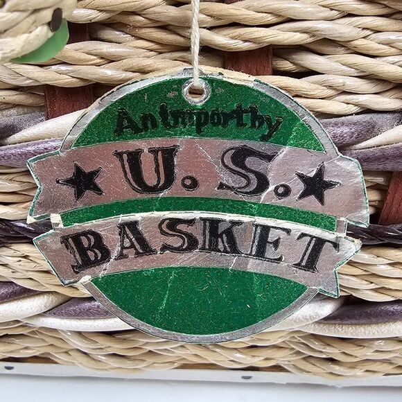 Sewing Notions Box Craft Basket Vintage Woven Wicker Floral Retro Mid Century - Picture 4 of 15